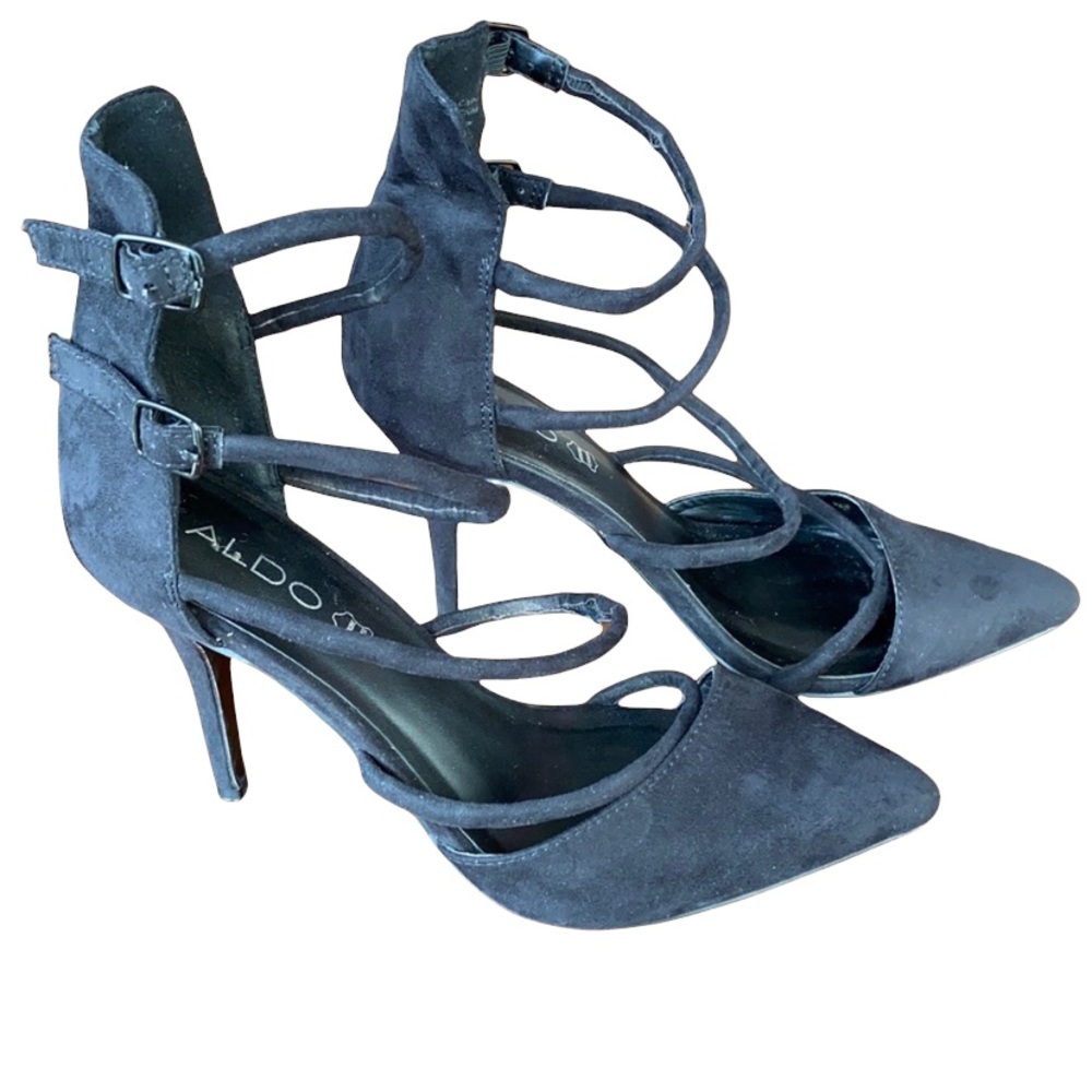 Aldo leather/suede black heels